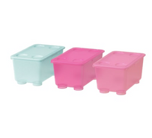 Load image into Gallery viewer, IKEA Box with Lid, Set of 3, Pink/Blue
