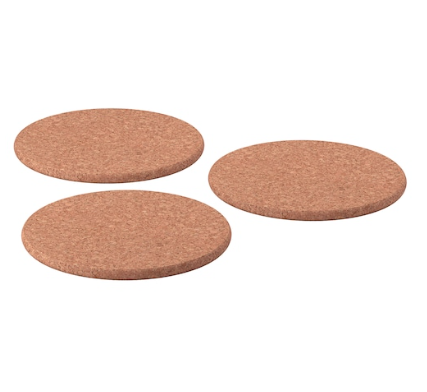 IKEA Pot Stand - Cork, 19cm, Pack of 3