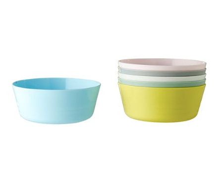 IKEA Children Bowl, Mixed Colors, Pack of 6