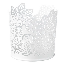 Load image into Gallery viewer, IKEA Tea light Holder, Pattern Birds/leaves, White, 8 cm
