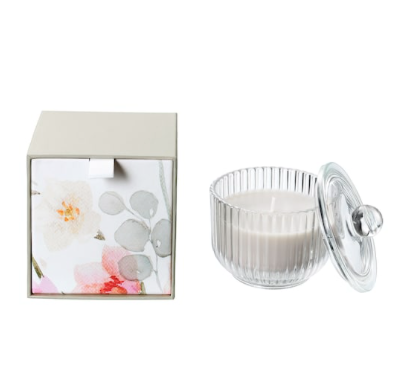 IKEA Scented candle in glass, Gladiolus/grey, 9 cm