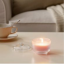 Load image into Gallery viewer, IKEA Scented candle in glass, Sweet Pea/ Light Orange, 9 cm
