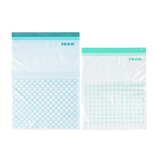 Load image into Gallery viewer, IKEA Resealable bag, Turquoise/ Light Turquoise, Pack of 30
