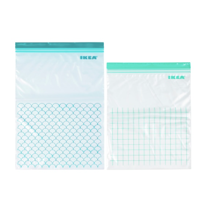 IKEA Resealable bag, Turquoise/ Light Turquoise, Pack of 30