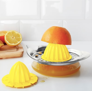 IKEA Citrus squeezer, Yellow domes ( 2 nos), stainless steel body