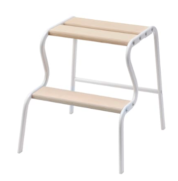 IKEA Step Stool, White/ Birch