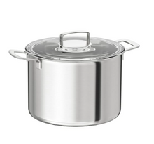 Load image into Gallery viewer, IKEA Stock Pot with lid, Stainless Steel body / Glass lid, 10 l
