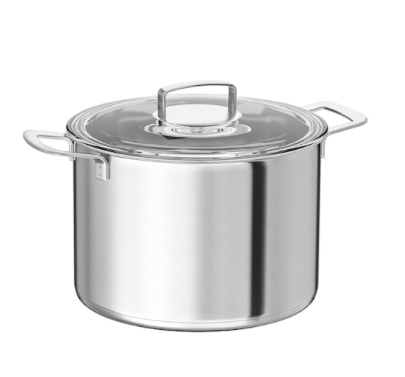 IKEA Stock Pot with lid, Stainless Steel body / Glass lid, 10 l