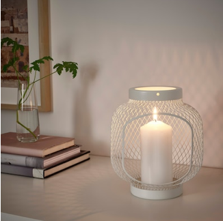 IKEA Lantern for block candle, white, 9 