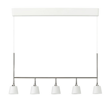 Load image into Gallery viewer, IKEA LED Pendant Lamp with 5 lamps, Nickel-plated/ Opal white glass
