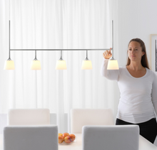 Load image into Gallery viewer, IKEA LED Pendant Lamp with 5 lamps, Nickel-plated/ Opal white glass
