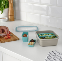 Load image into Gallery viewer, IKEA Lunch box with inserts, Rectangular, Turquoise /beige1.0 l
