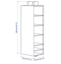 Load image into Gallery viewer, IKEA Hanging Cupboard Shelves with 6 Compartments, White, 35x45x125 cm
