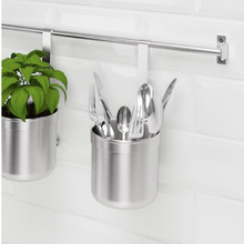 Load image into Gallery viewer, IKEA Rail with hooks and Container, Stainless Steel
