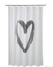 Load image into Gallery viewer, IKEA Shower Curtain, white/grey, Heart, 180x200 cm
