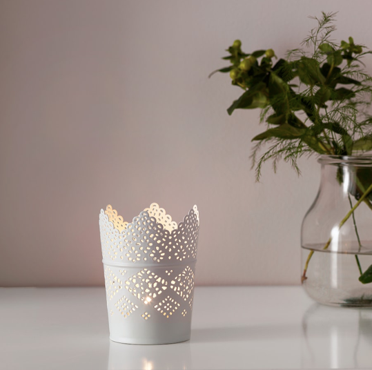 IKEA Candle Holder, White, 11 cm