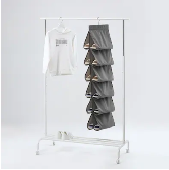 IKEA Hanging shoe organiser w 12 pockets, Dark Grey, 34x120 cm