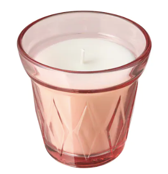 IKEA Scented Candle in glass, Wild Strawberry/ Dark Pink, 8 cm (3 ¼ 