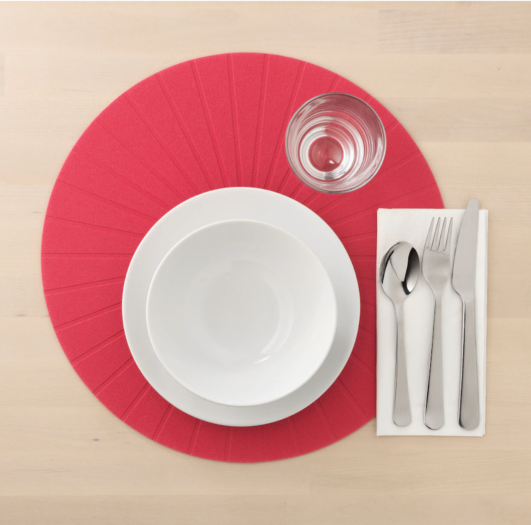 IKEA Placemat, Round, Red, 37 cm