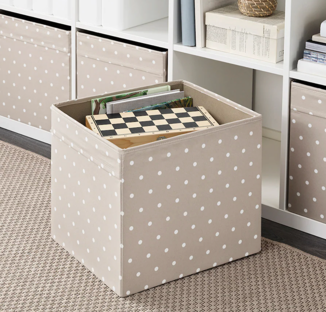 IKEA Box, Beige/Dotted, 33x38x33 cm