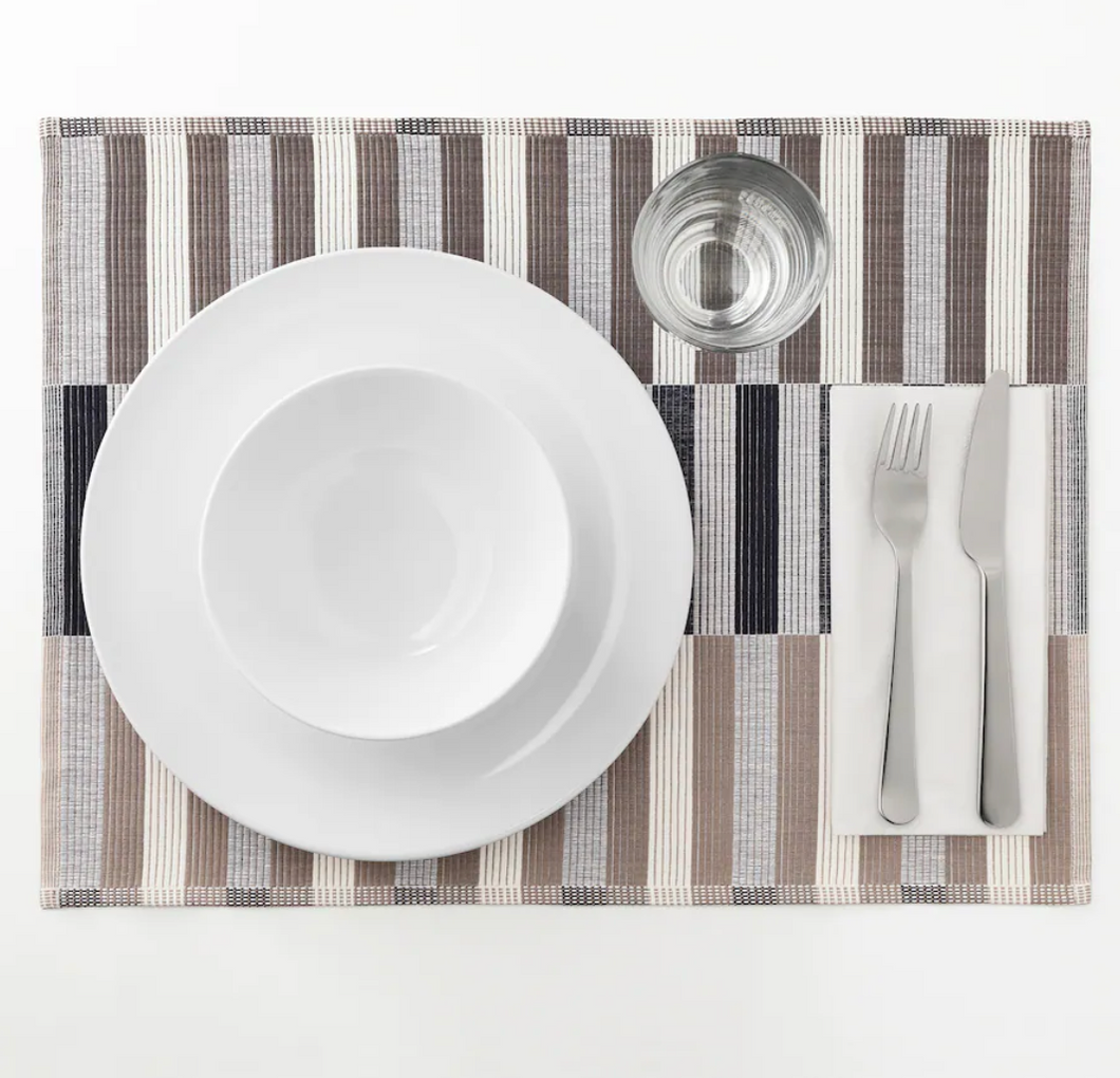 IKEA Placemat, Black Beige/White, 45x35 cm