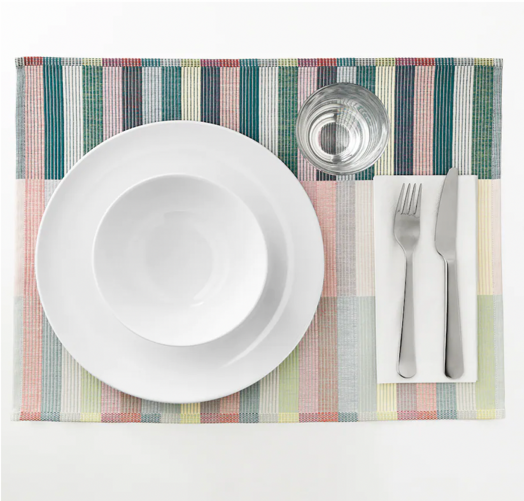 IKEA Placemat, Pink Turquoise/Light Green, 45x35 cm