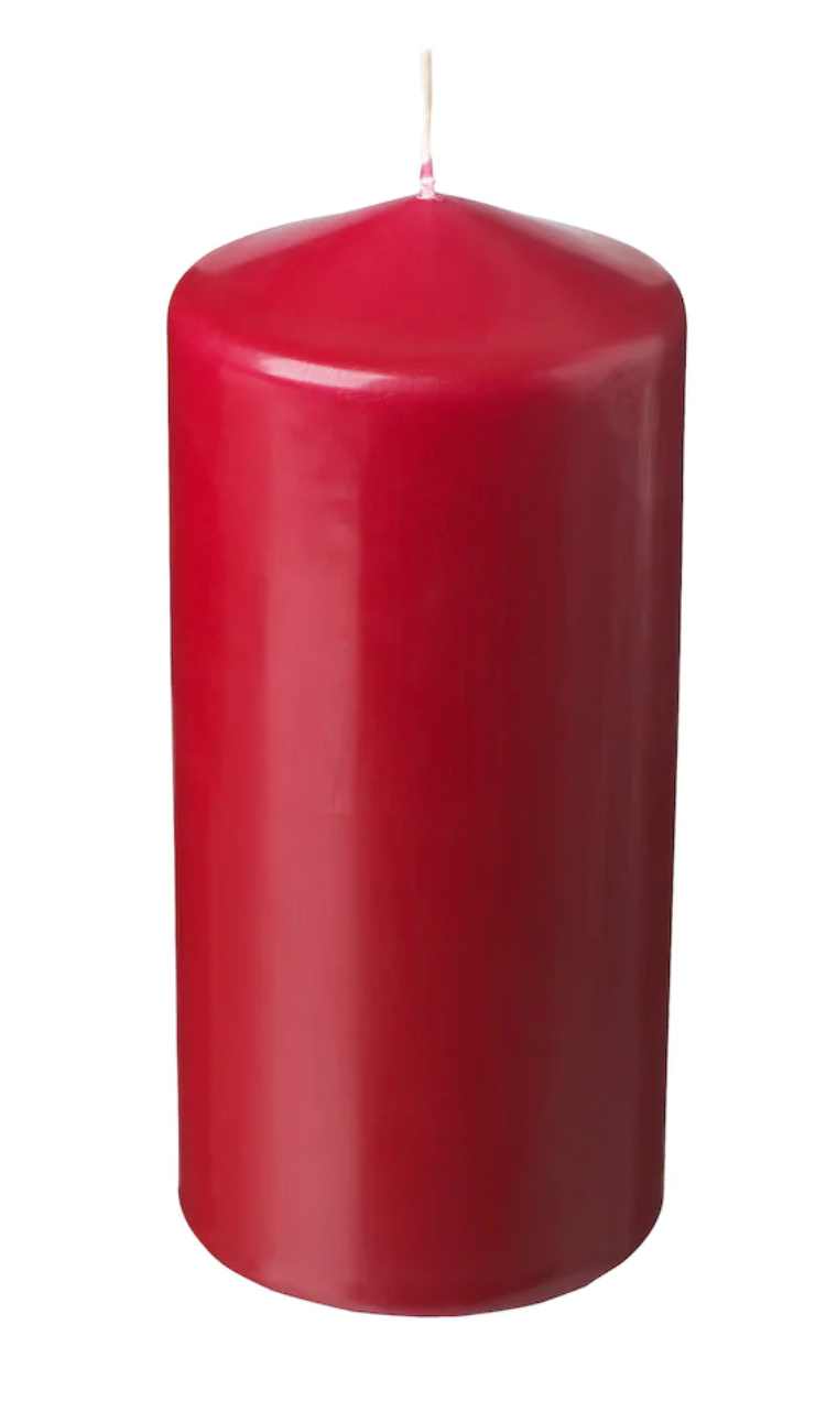 IKEA Candle, Red, Unscented, 15cm